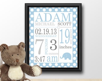 birth announcement wall art dots, personalized new baby gifts, birth stats, baby stats, baby keepsake, baby nursery prints, baby room decor