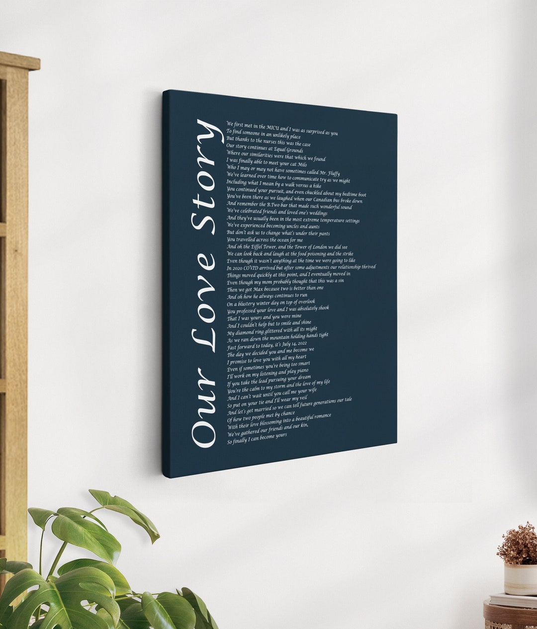 Custom Text Wall Art, Wedding Speech Print, Custom Valentines Day Poem