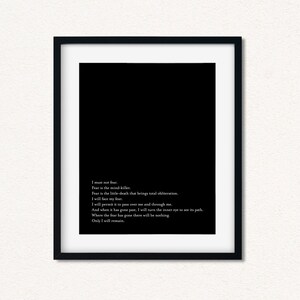 I Must Not Fear Quote, Mental Strength Empowerment Men Decor, Resilience Quote image 6