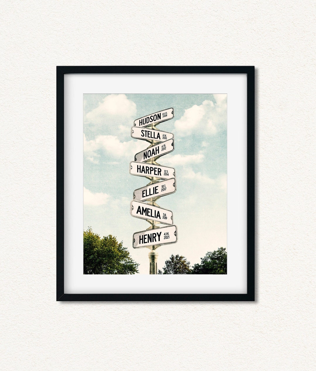 Personalized Family Names Street Sign, Wedding Gift Canvas for Blended ...