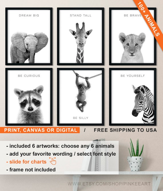 baby animal canvas wall art