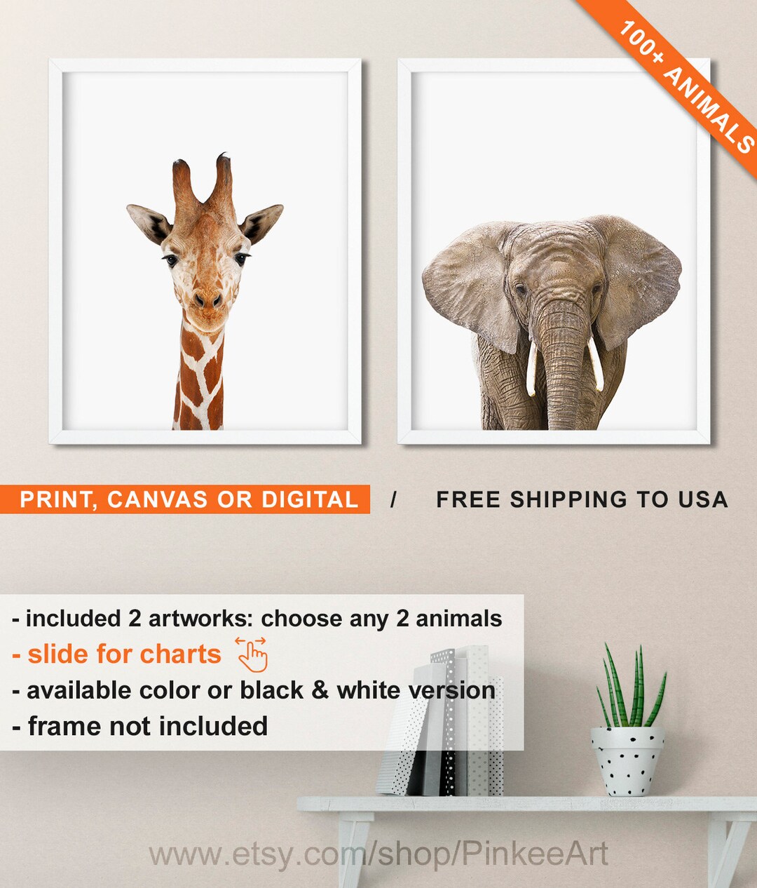 Safari Animal Prints, African Animal Wall Art, Zoo Animal Nursery, Jungle Animals Nursery Decor