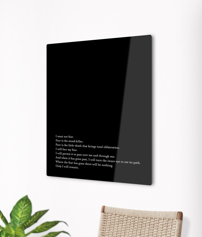 I Must Not Fear Quote, Mental Strength Empowerment Men Decor, Resilience Quote image 7