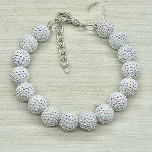 White Rhinestone -Necklace for Dogs - Trendy Necklace - Pet Jewelry - Dog Accessories - Gifts for Dogs - Puppy Supplies -Photo
