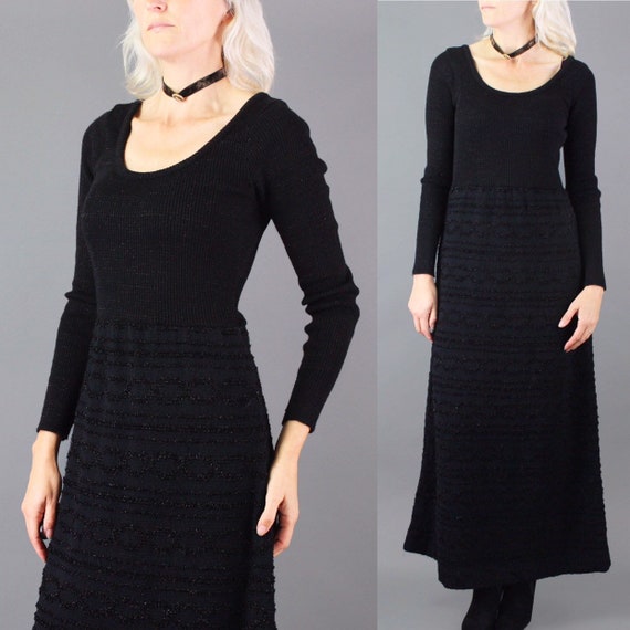 Amazing True Vintage 50's/60's Long Black Knit Bal