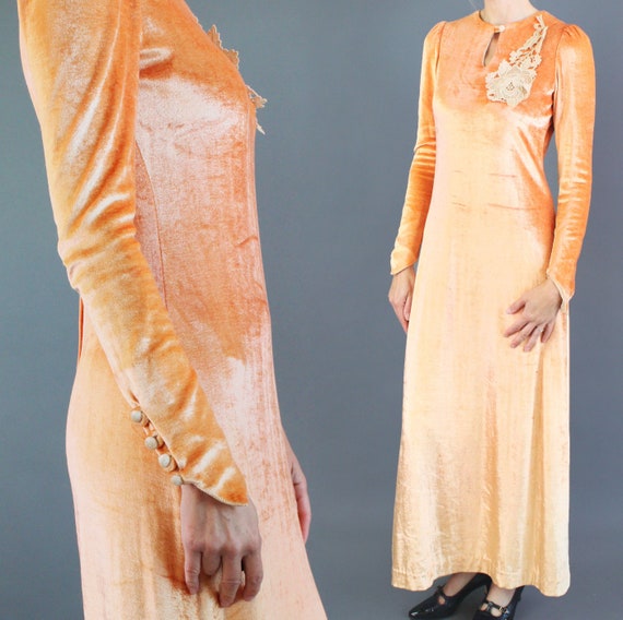 Gorgeous True Vintage 40's/50's Orange Velvet Full