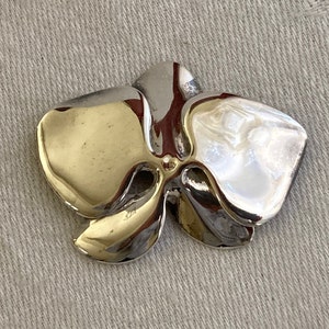 Modernist Orchid Brooch, Angela Cummings, Sterling Silver 