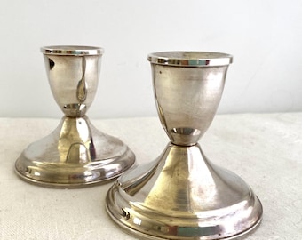 Antique Sterling Silver Candlesticks, Mid Century, Duchin