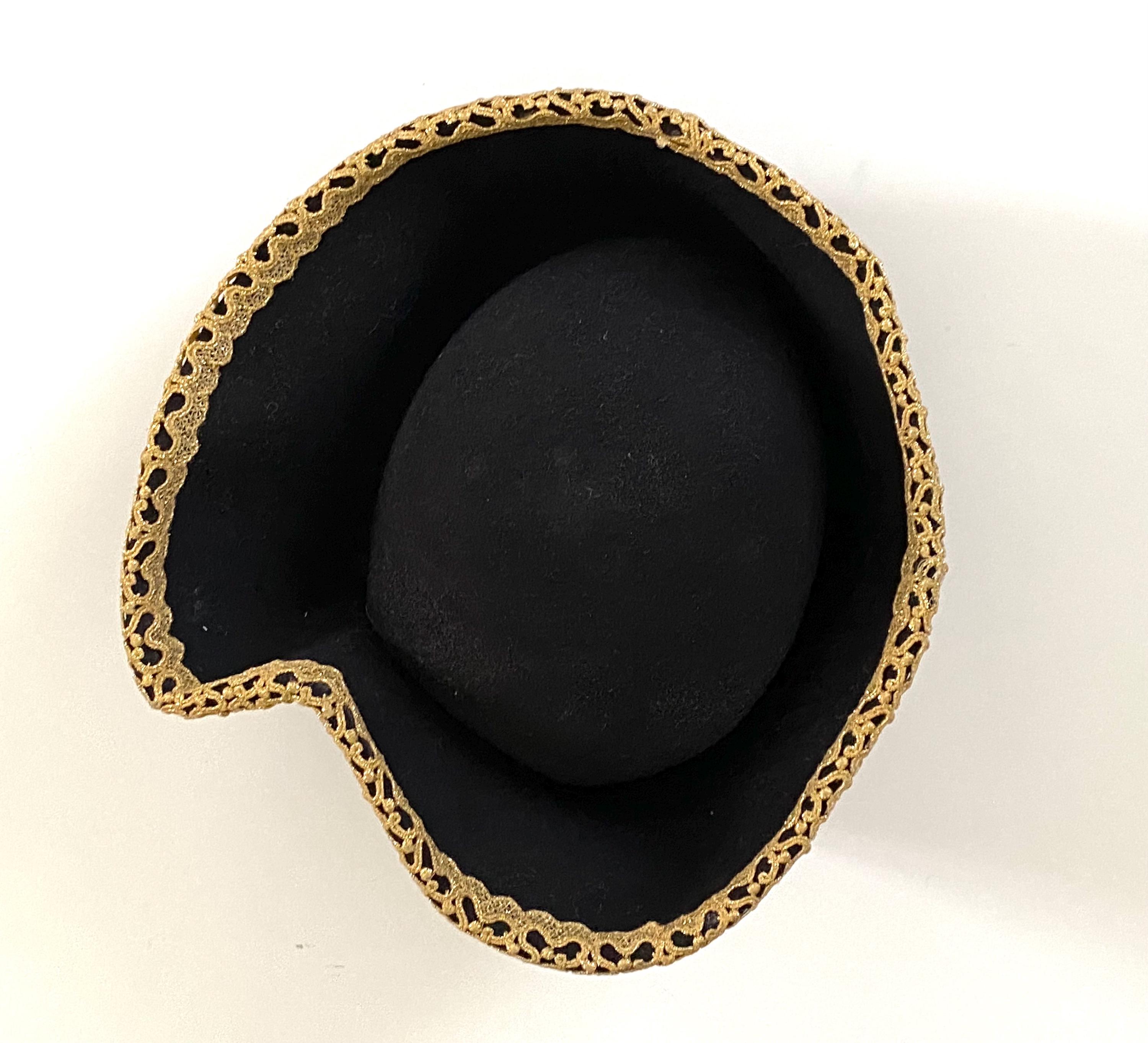 Vintage Jack Mcconnell Black and Gold Hat, Dramatic  display picture 2