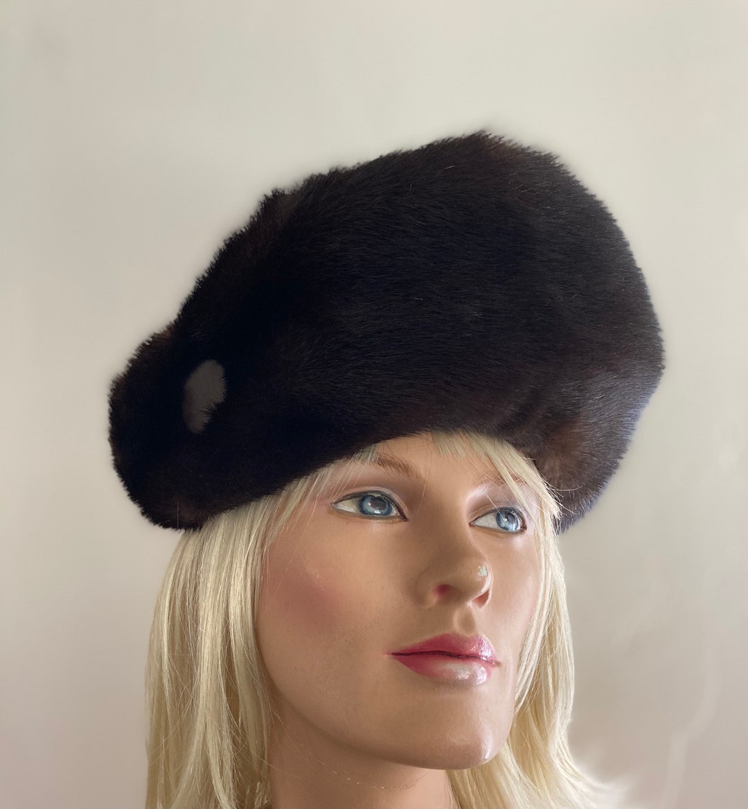 French Mink Hat, Claire of Cameo, Paris, New York, Dark  display picture 2