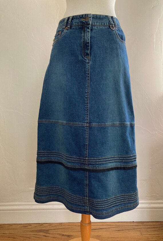Vintage anthropologie Denim Skirt, Louie, Size US… - image 3