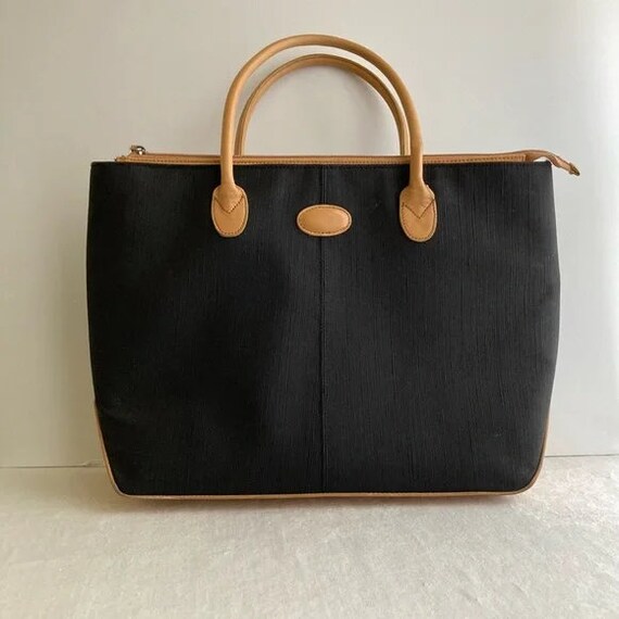 Barneys New York Black Tote W/ Leather Handles - Etsy