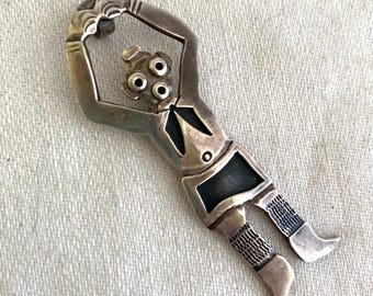 Vintage Hopi Mudhead Kachina Silver Pendant