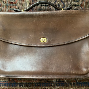 Vintage COACH Brown Leather Legacy Lexcion Briefcase, 1996