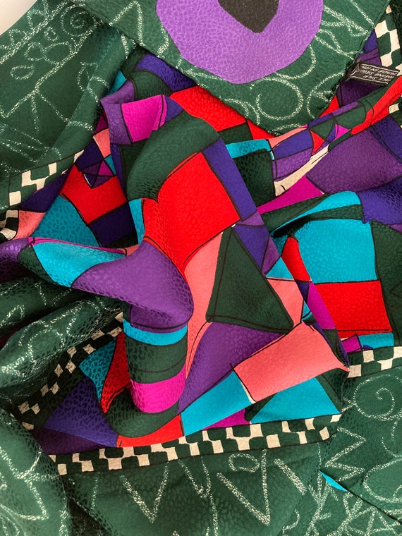 Mid Century Large Rare Louis Féraud Silk Scarf, H… - image 3