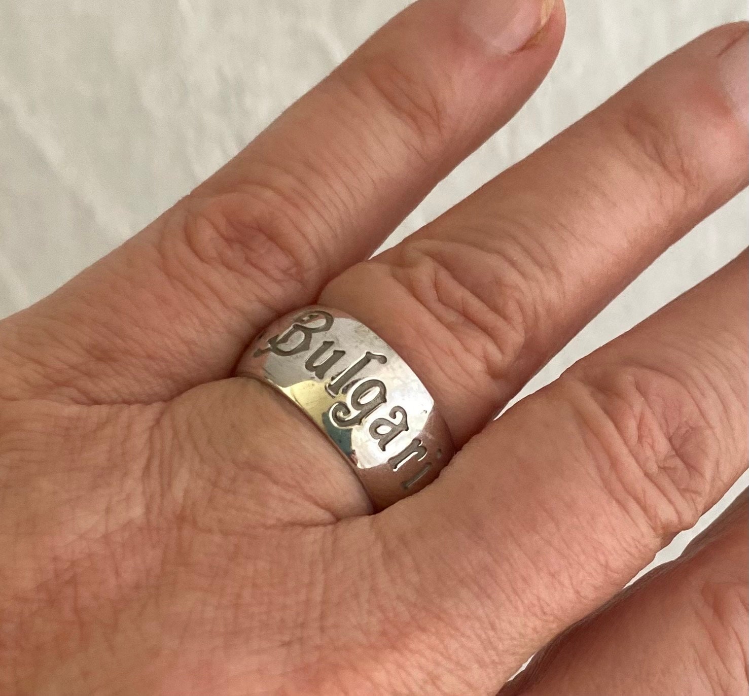 Vintage Bulgari Save the Children Sterling Silver Ring Band, US