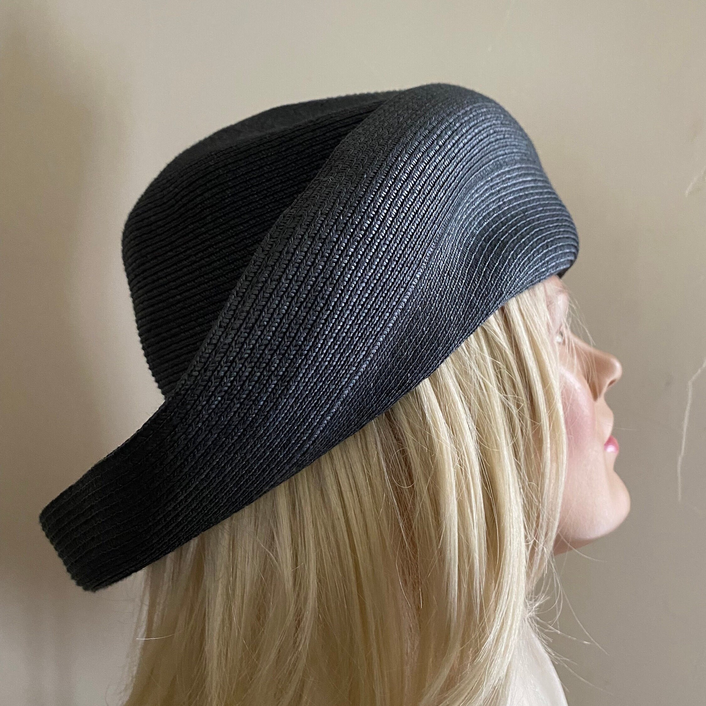 Nordstrom Made in Italy Black Wide Brim Sun Hat Packable Sheer Mesh 100% Olefin Versatile Black Wide Brim Hat, Made in Italy, Packable  main image 3