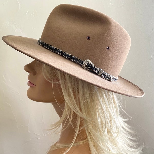 Akubra Hut, Filzhut, Westernhut, Westernhut, Hutband aus Rosshaar, Unisex