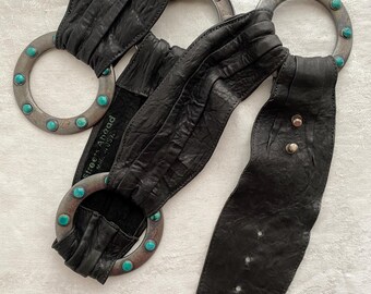 Streets Ahead Studded Gold Black Roger Belt - Etsy display picture 1