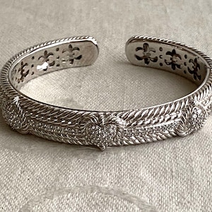 Judith Ripka Sterling Silber & Cubic Zirkonia Herz Klapparmband