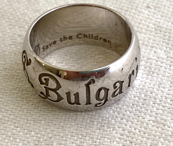 Vintage Bulgari Save the Children Sterling Silver Ring Band, US