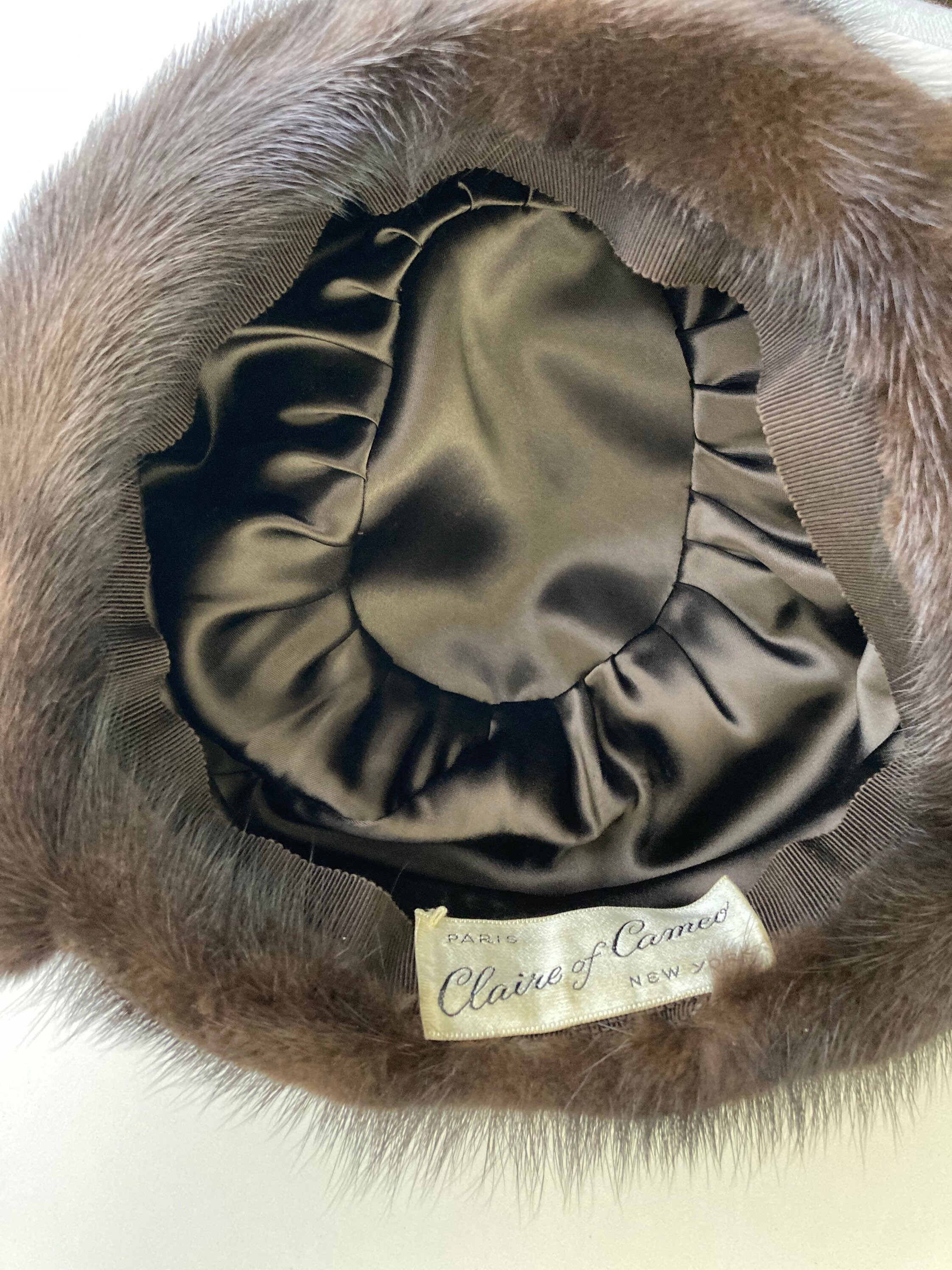 French Mink Hat, Claire of Cameo, Paris, New York, Dark 