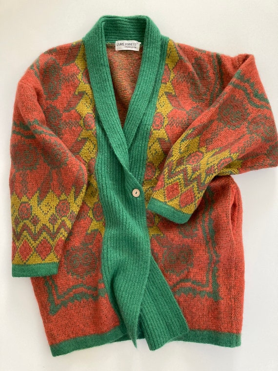 Vintage Italian Knit Cardigan, Sweater Jacket, Moh