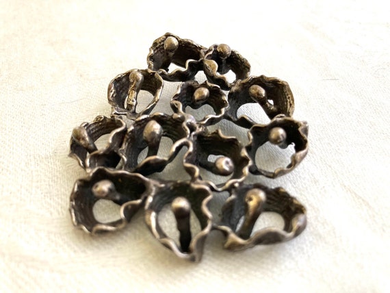 Brutalist Large Silver Pendant, Coral Reef, State… - image 6