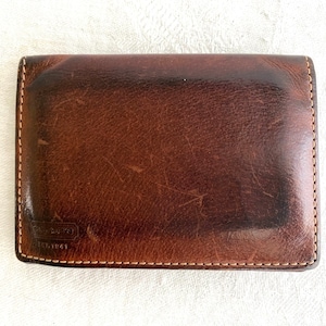Vintage Coach Brown Leather Card Wallet, Bifold