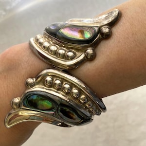 Armband i sterlingsilver och abalone med 50-talsmotiv, Clamper
