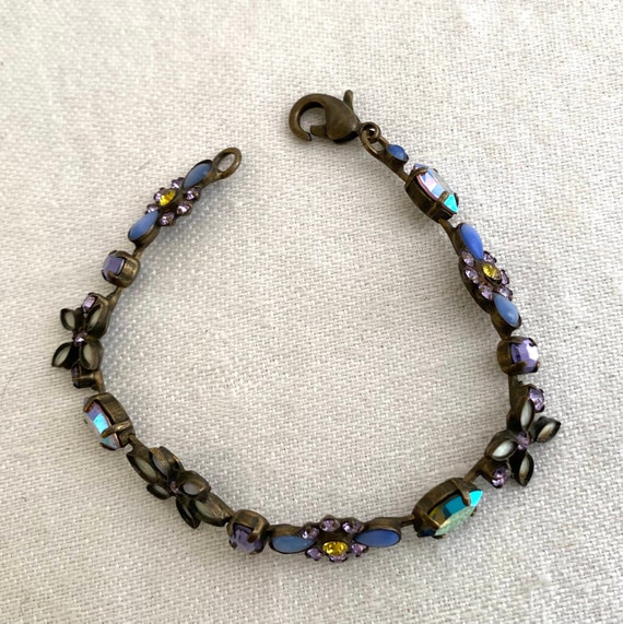 Vintage Sorrelli Bracelet, Multi Stone & Crystals… - image 5