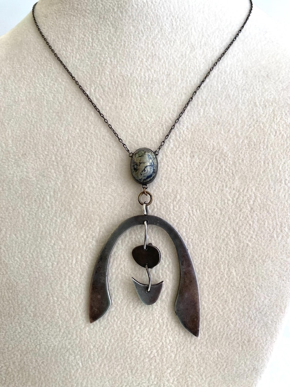Mid Century Modern Pendant Necklace, Mobile