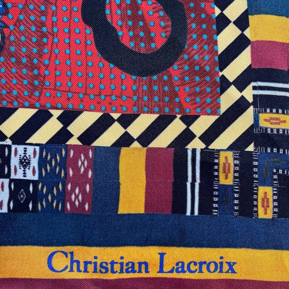 Christian Lacroix Multi Color Large Silk Scarf, Abstract - Etsy