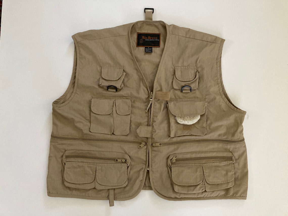 Khaki Fishing Vest Rio Bravo Cargo /Utility Vest Size X | Etsy