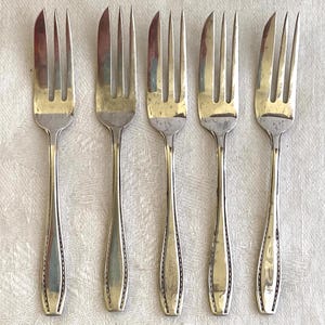 Vintage Silver Cocktail Forks, Appetizer Forks, Hors D&#39;oeuvres Forks