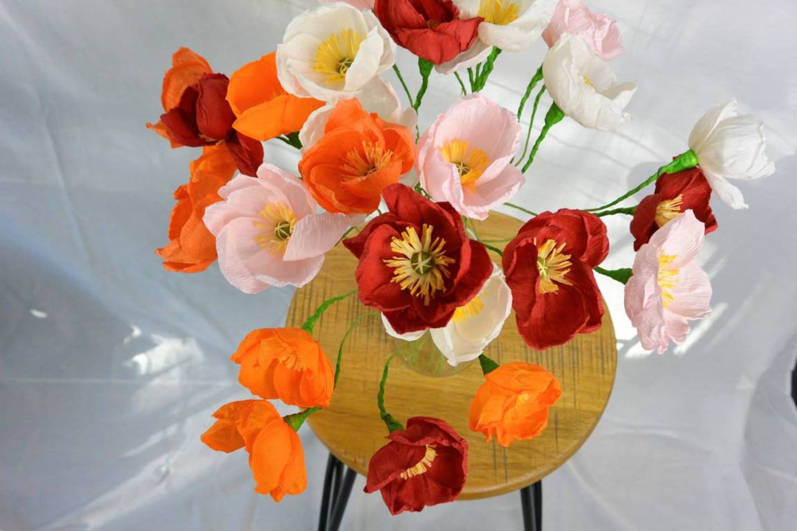 Paper Poppies Crepe Paper Poppy Poppy Centerpiece Poppy Etsy