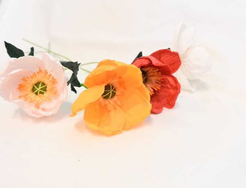 Paper Poppies Crepe Paper Poppy Poppy Centerpiece Poppy Etsy