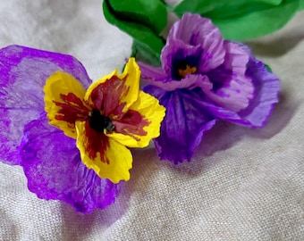 Paper Artificial Pansy Flower, Garden Flower Decor