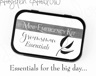 Groomsmen Mini-Emergency Kit - Tin only or Filled -- perfect for the last minute little emergency on the big day! (mek)