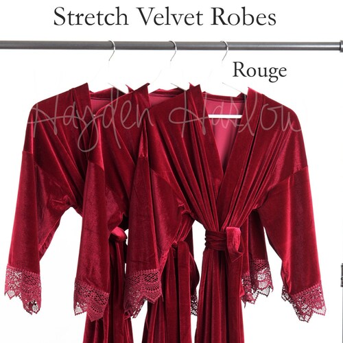 THE ORIGINAL Mauve Velvet and Lace Boho Bridal Robe Mauve Etsy