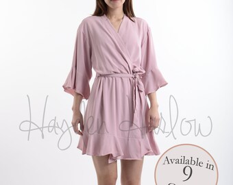 NEW! Soft Crepe Ruffle Robe | 9 colors | Monogrammable, Customizable Bridesmaid Robe | Designer exclusive