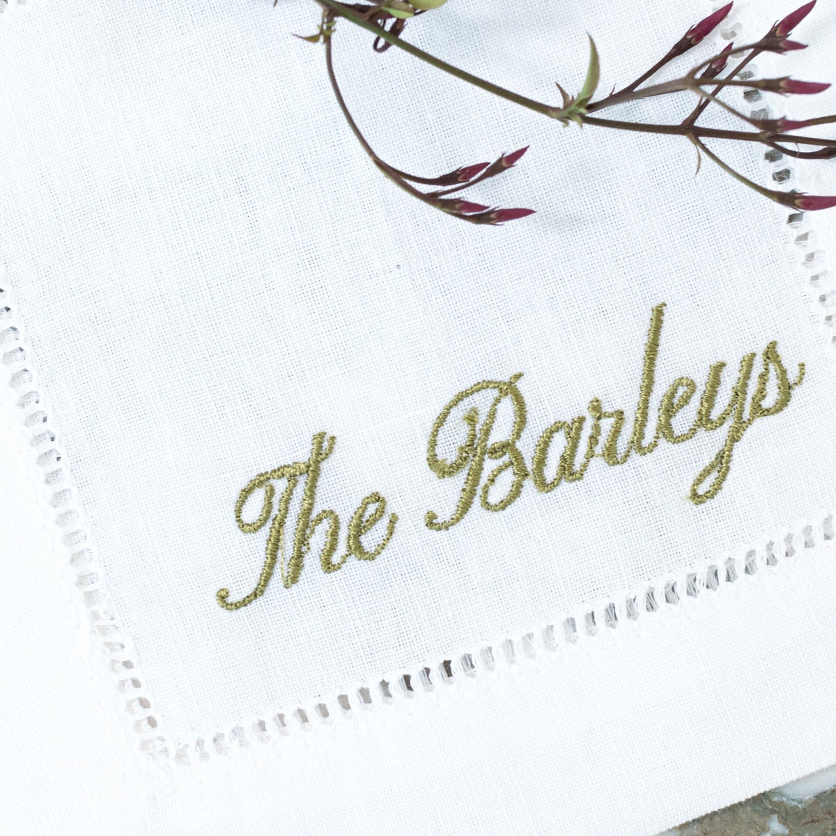 Personalized Embroidered Cocktail Napkins or Dinner Napkins With Classic French Script Custom Name Set of 4, 6, 12, 20 Wedding Gift - Etsy