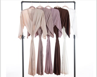 NEW! Crepe Midi Length robe - Adult Sizes 0 thru 4XL | long robe | gift | bride | honeymoon | bridesmaid Robe | long