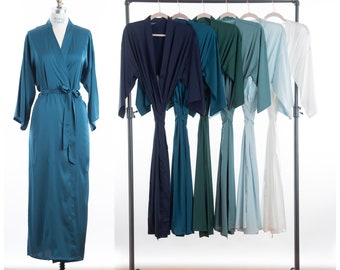 NEW! Crepe Midi Length robe - Adult Sizes 0 thru 5XL | long robe | gift | bride | honeymoon | bridesmaid Robe | long