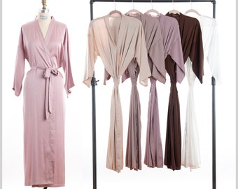 NEW! Crepe Midi Length robe - Adult Sizes 0 thru 4XL | long robe | gift | bride | honeymoon | bridesmaid Robe | long