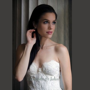 SAMPLE SALE -PIA Bustier Size 36-C/D | French Alencon lace bridal bustier top - low back, sweetheart