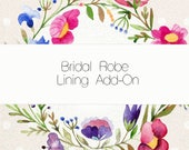 Lining Add-on for our Bridal cotton and lace robes WHITE COTTON robes ONLY all sizes, poly lining white robe cotton robe