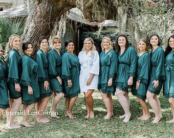 Dark green bridesmaid robes Clearance