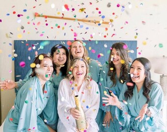 steel blue bridesmaid robes