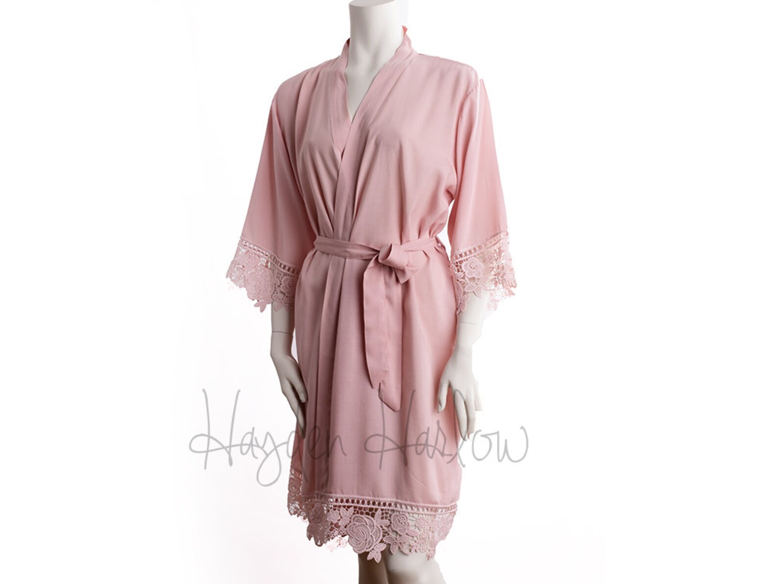Petalblush Pink Cotton Robe Matching LUX Lace Trim Etsy